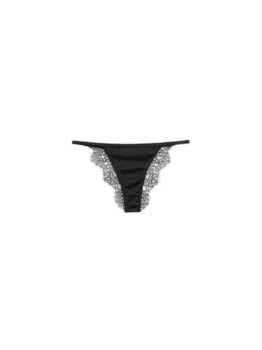 Zara Silk briefs with lace detail - Black