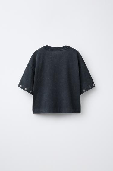 SHINY STAR T-SHIRT - Black by Zara - Image 1