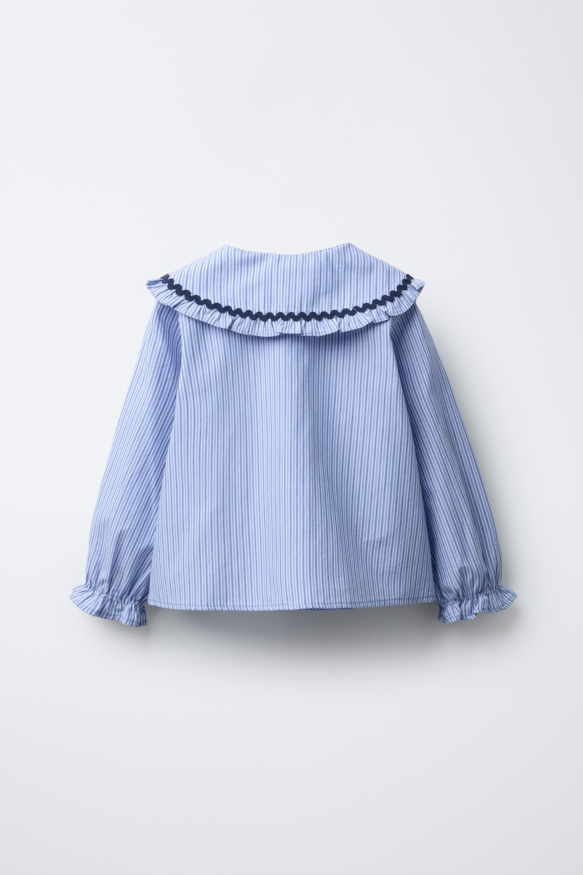 PETER PAN COLLAR SHIRT WITH RICKRACK TRIM