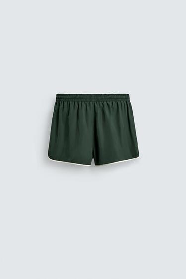 CONTRAST WELT SHORTS - Green by Zara - Image 7