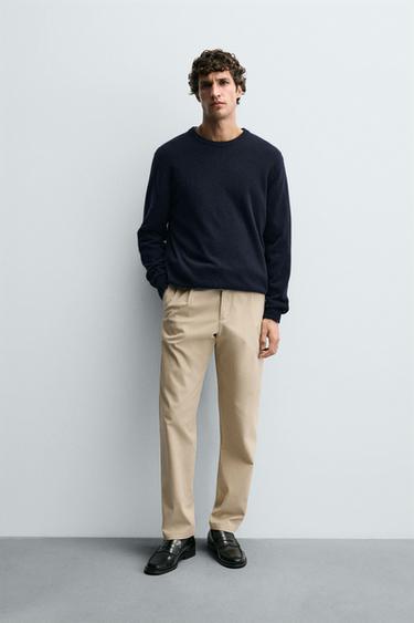 PLEATED CHINO TROUSERS - Beige by Zara