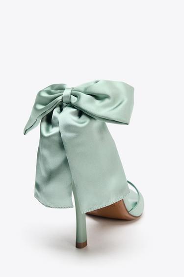 MAXI BOW HEELED SANDALS - Sea Green by Zara - Image 5