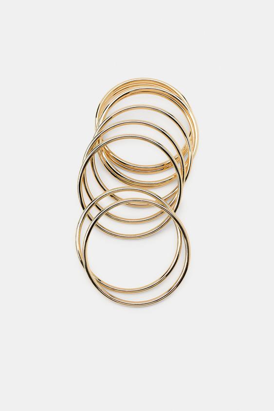 LOT DE 9 BRACELETS RIGIDES EN MÉTAL - Doré de Zara - Image 3