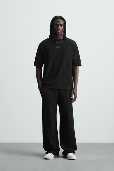 VERTICAL TEXTURED JOGGERS - Black by Zara