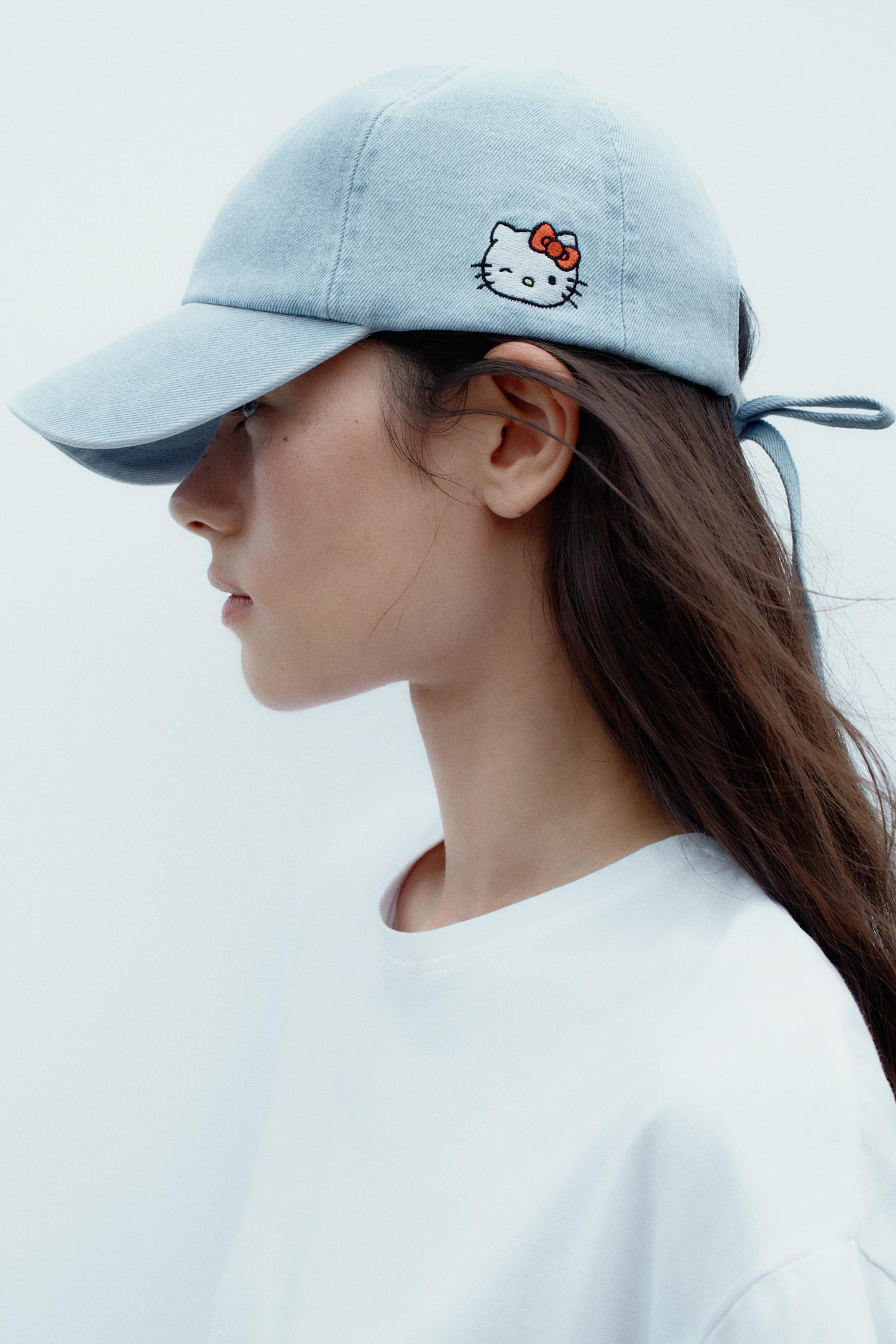 帽子 zara damage design wash denim cap EMBROIDERED DENIM EFFECT CAP - Navy blue | ZARA United States