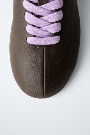 CHAMPION ® X ZARA LEATHER DERBY SHOES - Brown by Zara - Image 3