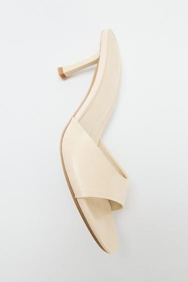 HEELED MULE SANDALS - Ecru White by Zara