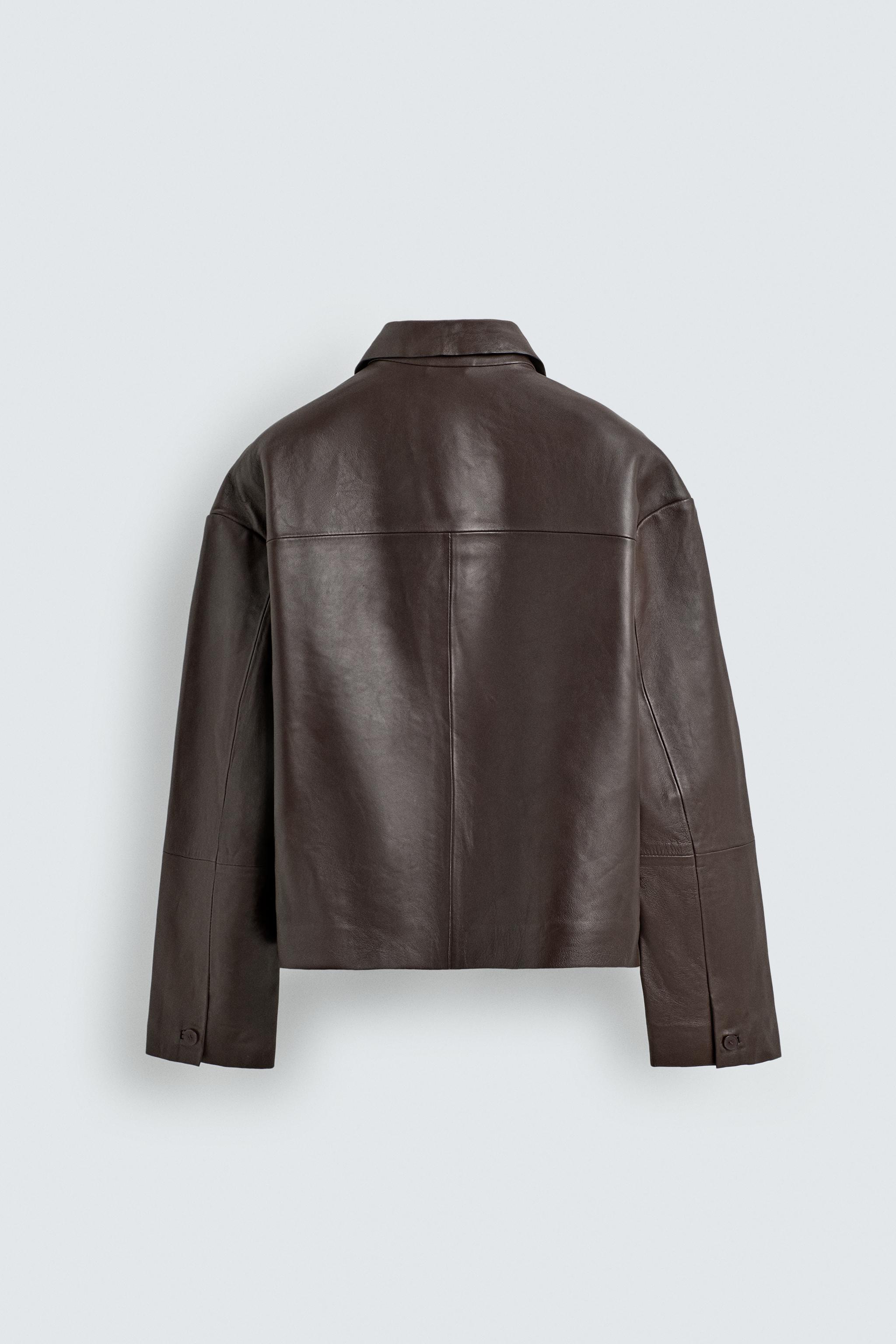 BLOUSON COUPE CARRÉE EN CUIR