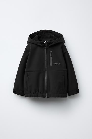Zara LINED HOODED JACKET - Black