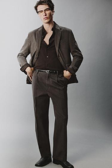 PANTALON DE COSTUME EFFET DÉLAVÉ - Gris taupe de Zara - Image 4