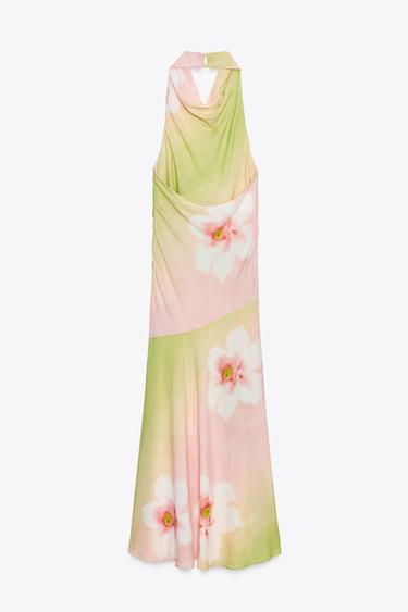 FLORAL PRINT HALTER DRESS - Multicoloured by Zara - Image 5