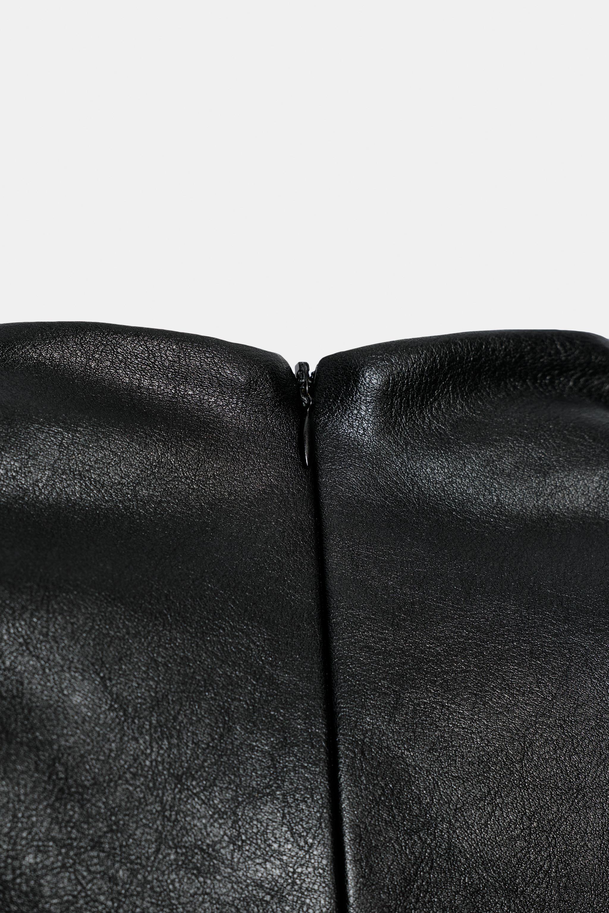 FAUX LEATHER MIDI DRESS