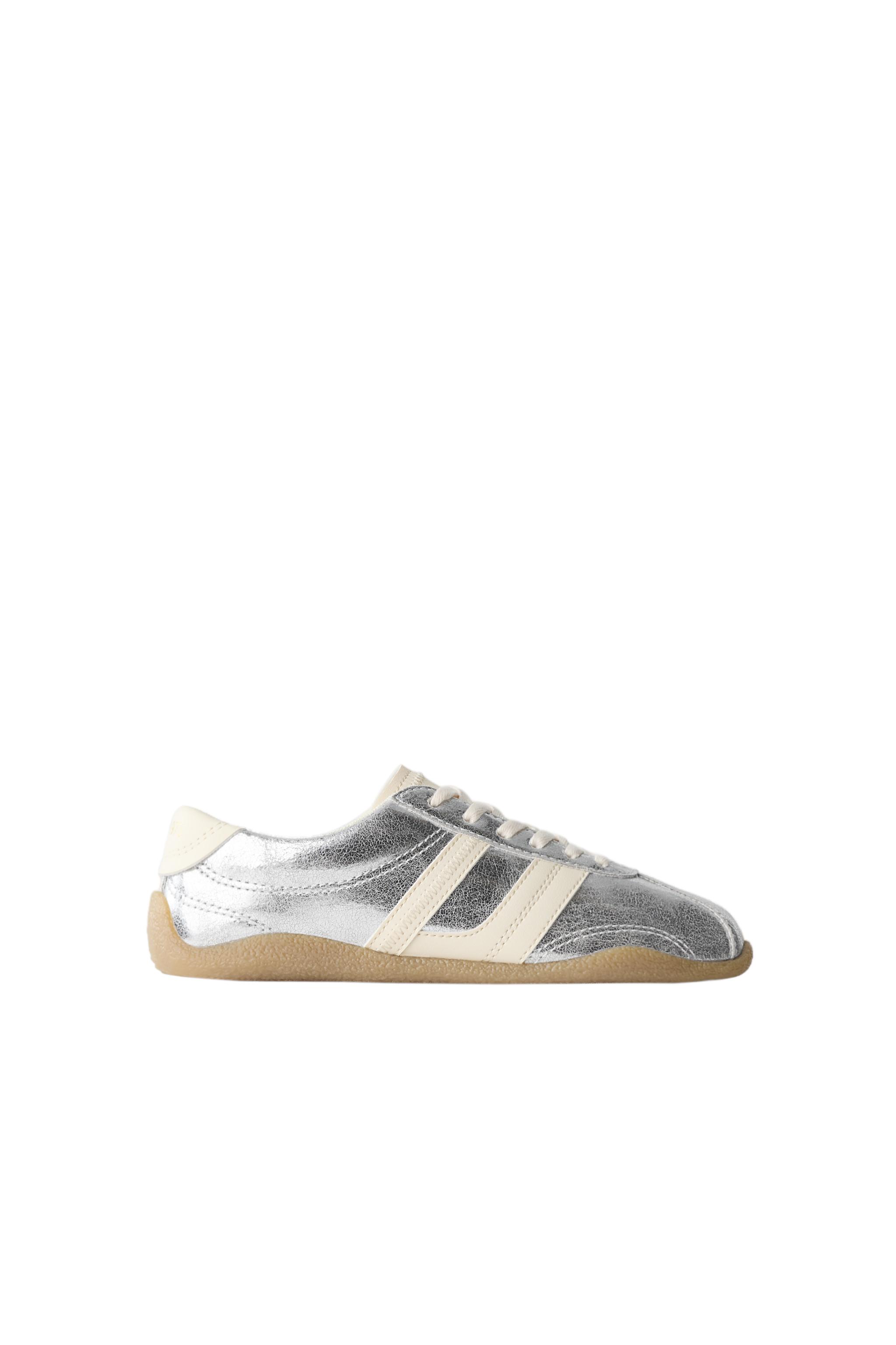 METALLIC SNEAKERS — Silver