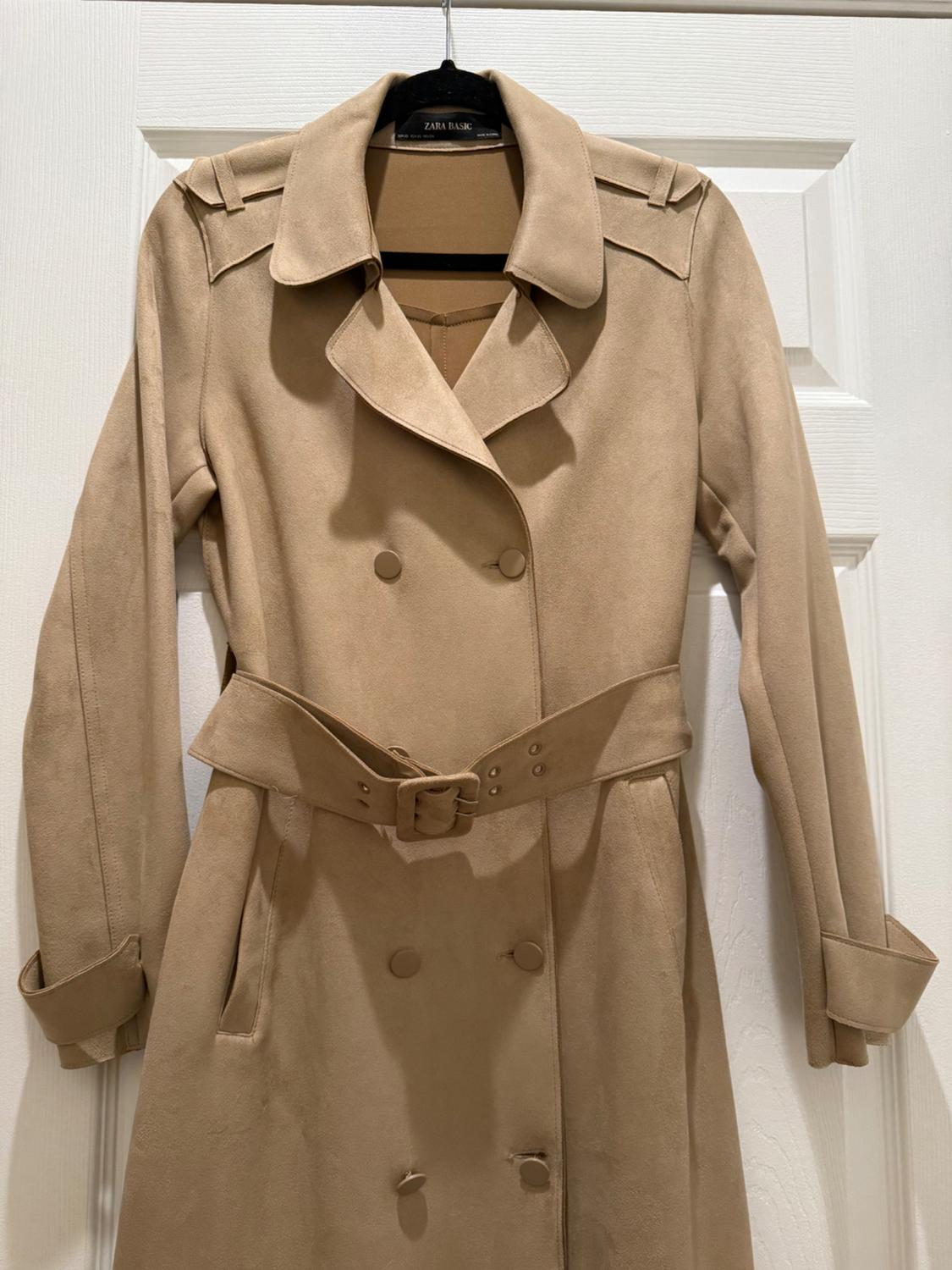 FAUX SUEDE TRENCH COAT - Image 3