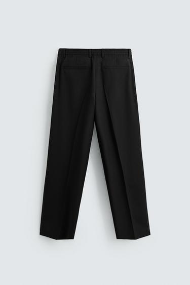 FLOWING WIDE-LEG PLEATED TROUSERS - Black by Zara - Image 7