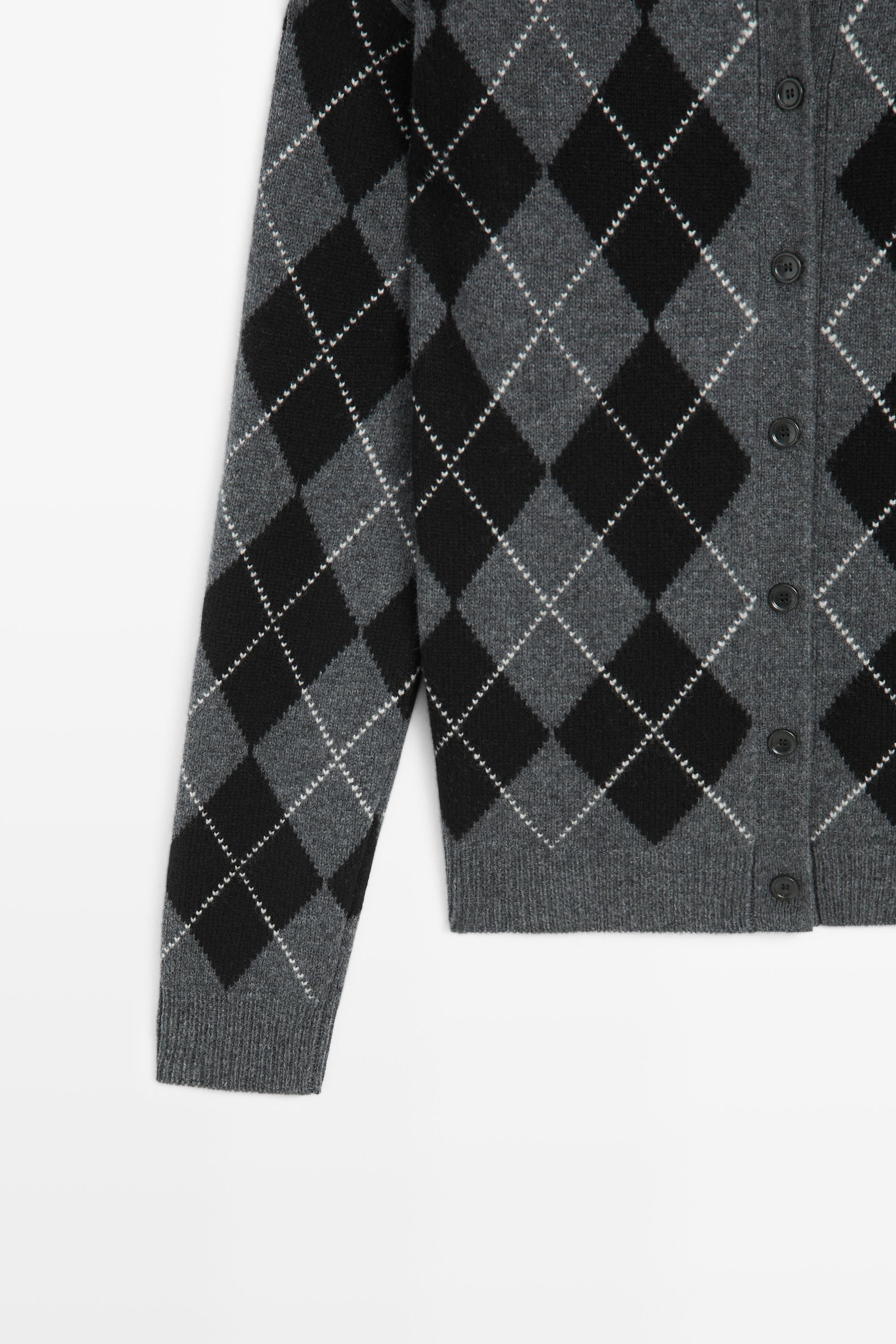 Cardigan en maille losanges 100 % laine