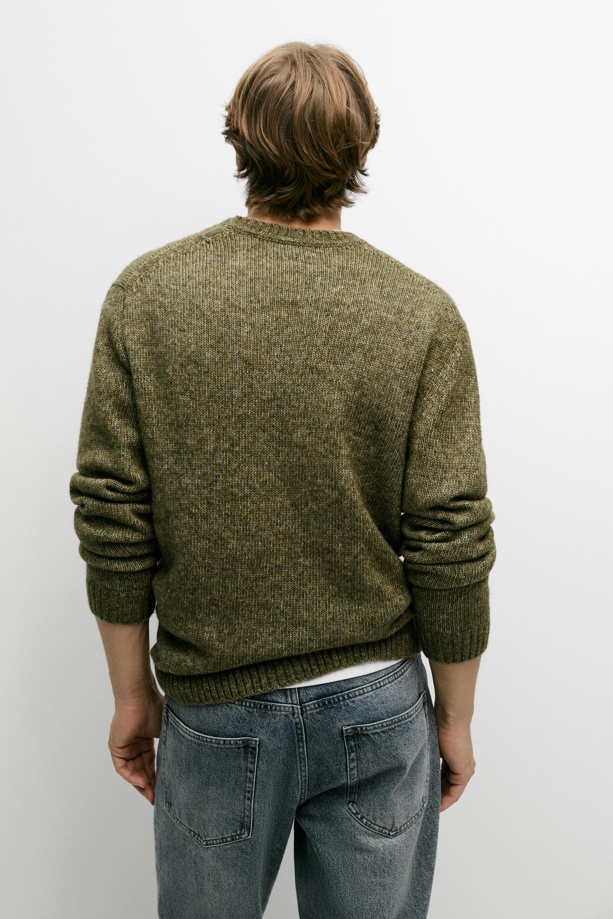Flecked cotton-blend knit sweater