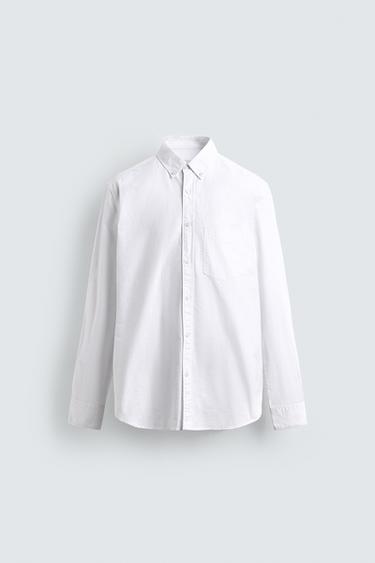 CAMISA REGULAR FIT OXFORD - Blanco de Zara