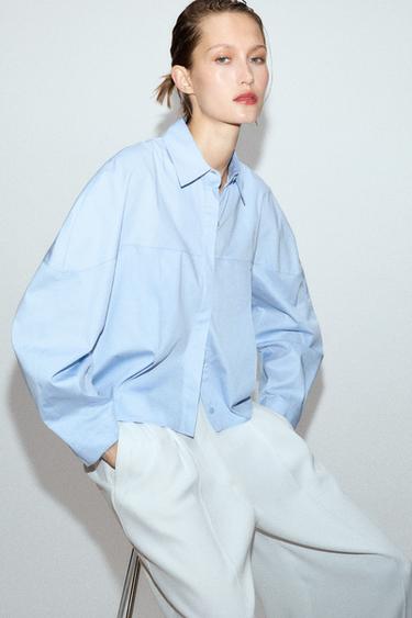 POPLIN SHIRT - Blue by Zara