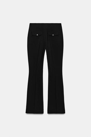 FLARE TROUSERS WITH BUTTONS - Black by Zara - Image 8