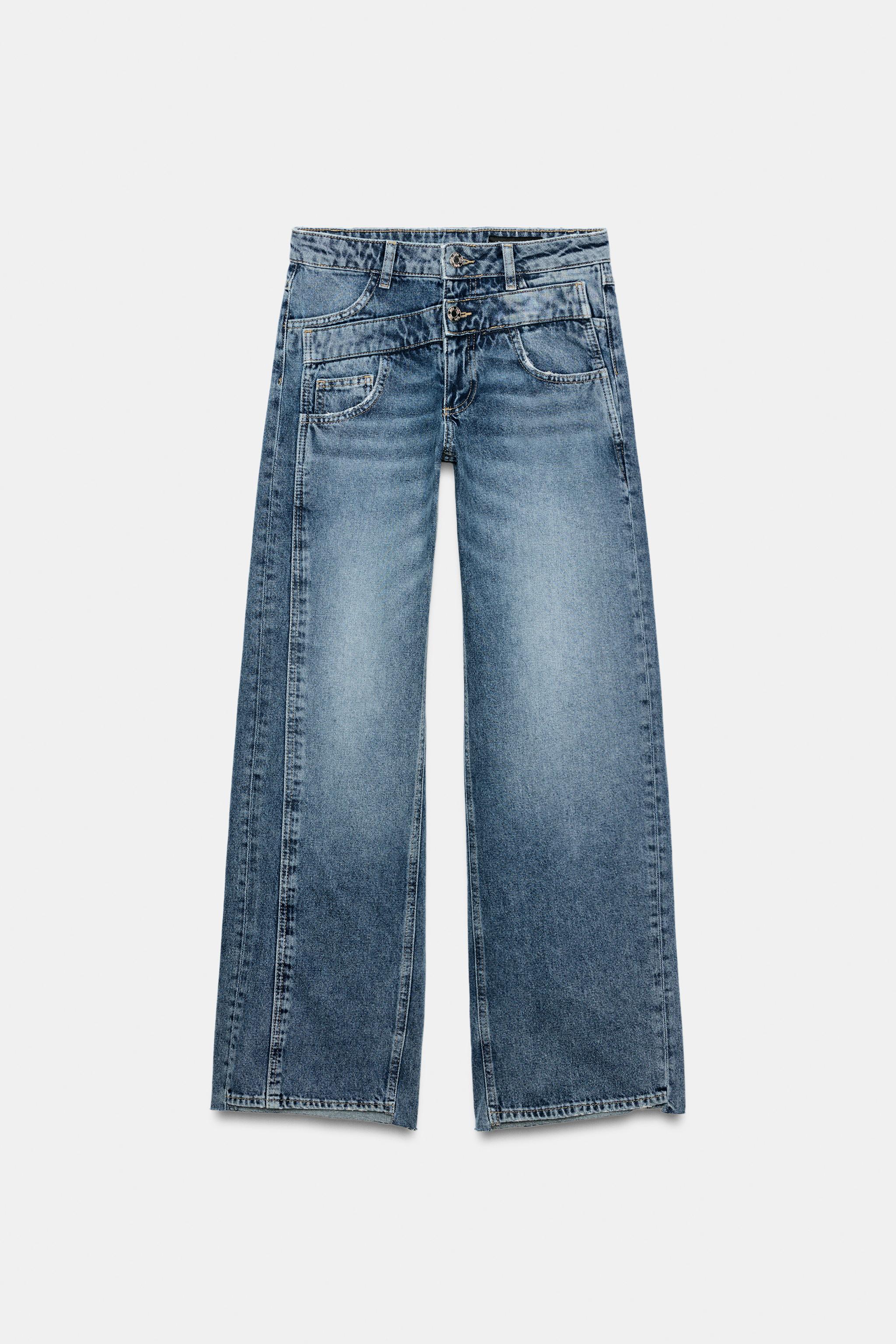 Zara Z1975 Geniş Paça Çift Bel Jean görsel 6