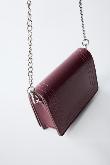 MINI SAC BANDOULIÈRE SURPIQÛRE - Grenat de Zara - Image 4