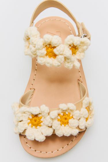 FLORAL SANDALS - Ecru White by Zara - Image 0