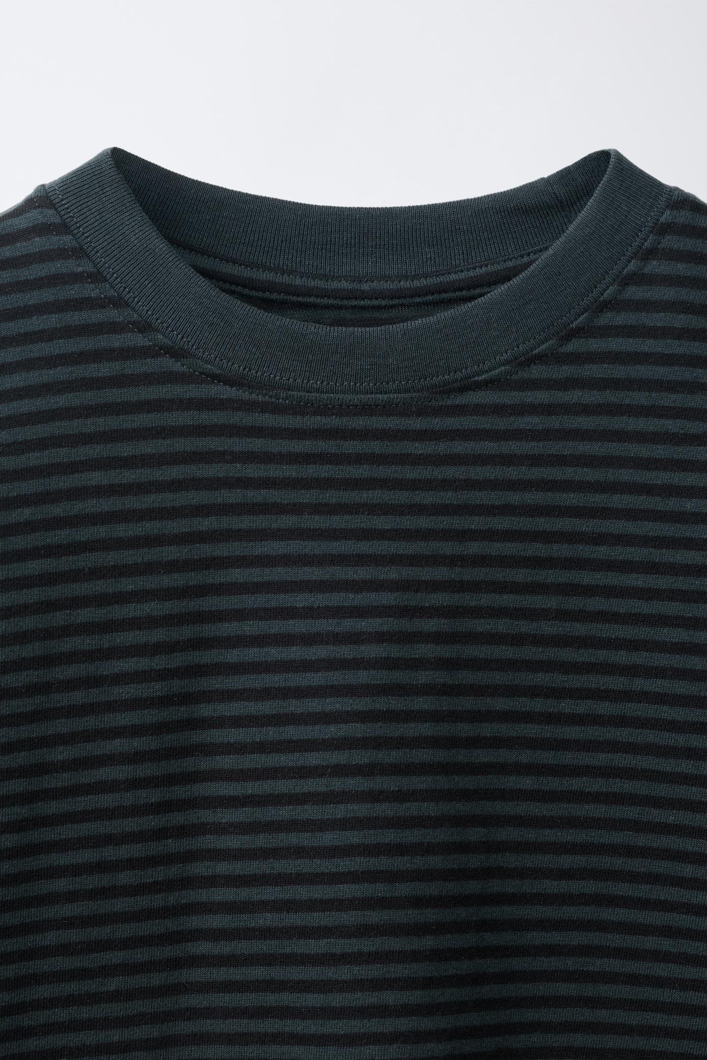 Детская футболка Zara Striped Print, цвет: Угольный серый — фото 3
