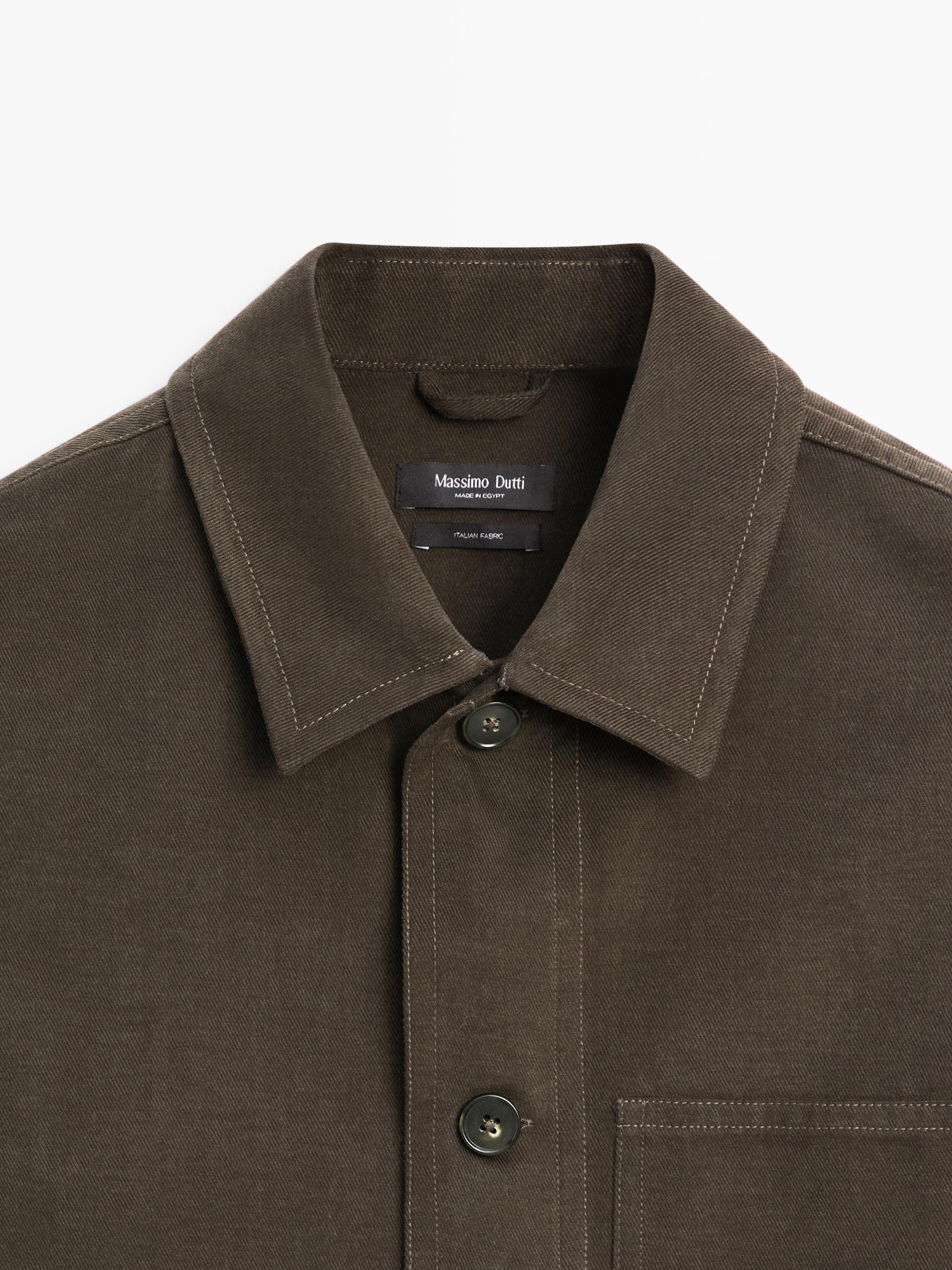Twill overshirt with pockets