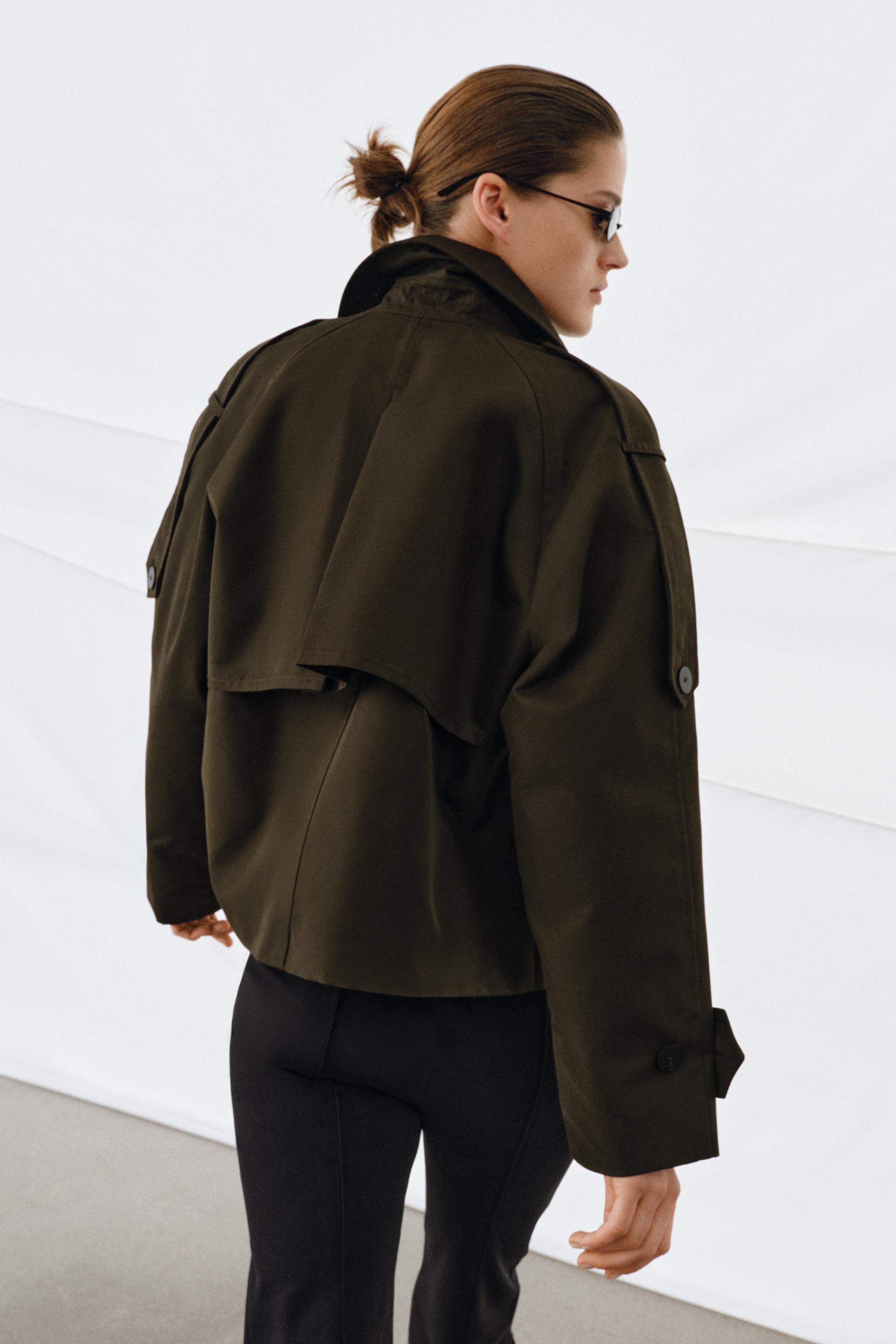 WATER REPELLENT SHORT TRENCH COAT ZW COLLECTION