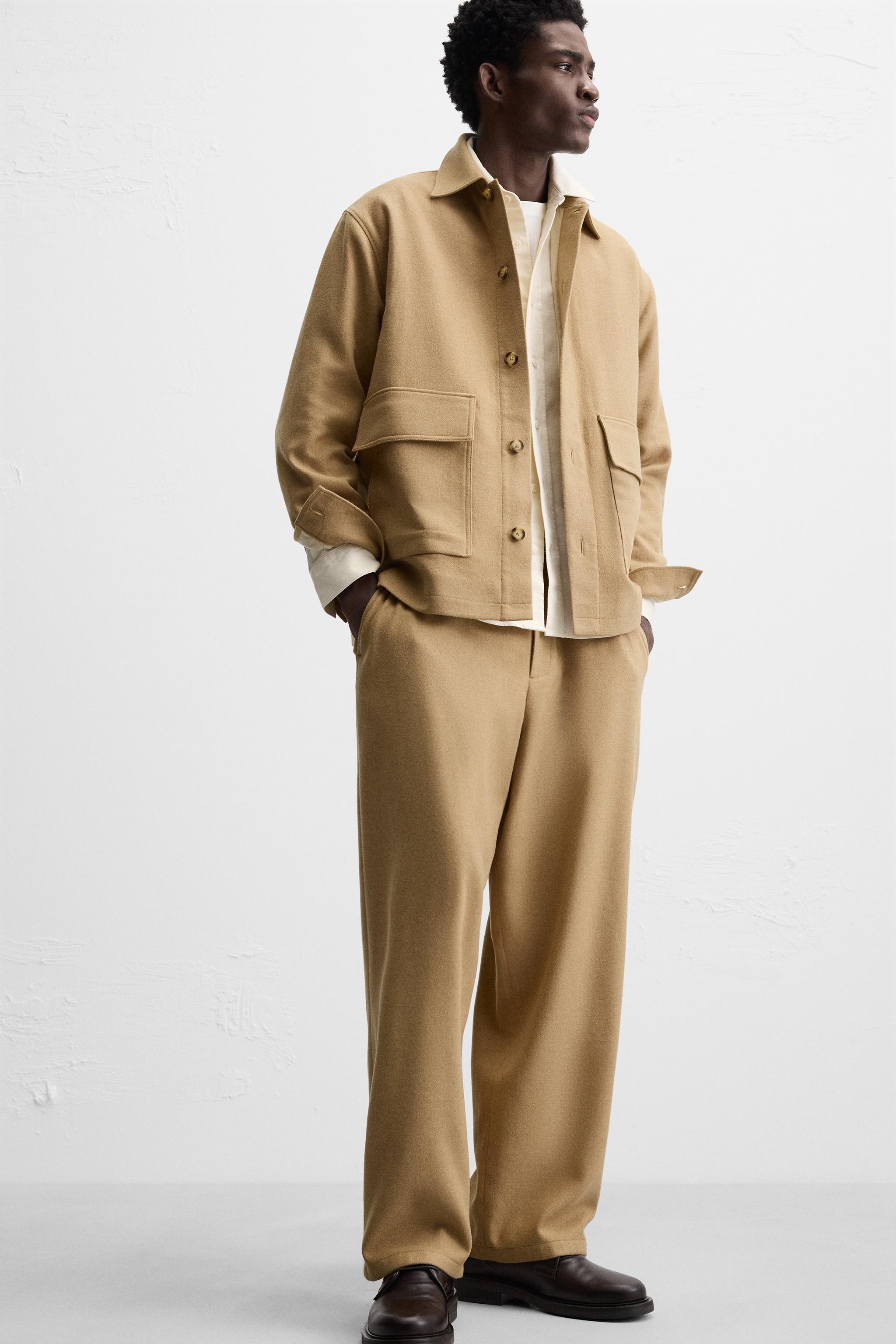 ☆ドイツ発*ZARA*新作*ダーツワイドレッグパンツ/BROWN☆ WIDE FIT PANTS - taupe brown | ZARA United States