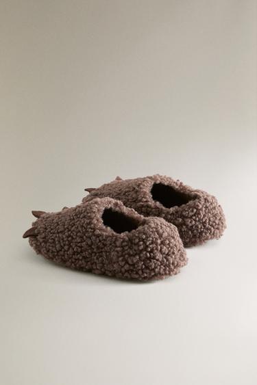 CHILDREN'S CLAW SLIPPERS - Brown by Zara - Image 3