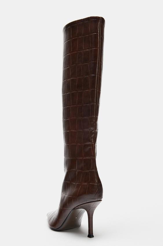 BOTTES À TALONS ET IMPRIMÉ ANIMALIER - Bordeaux de Zara - Image 6