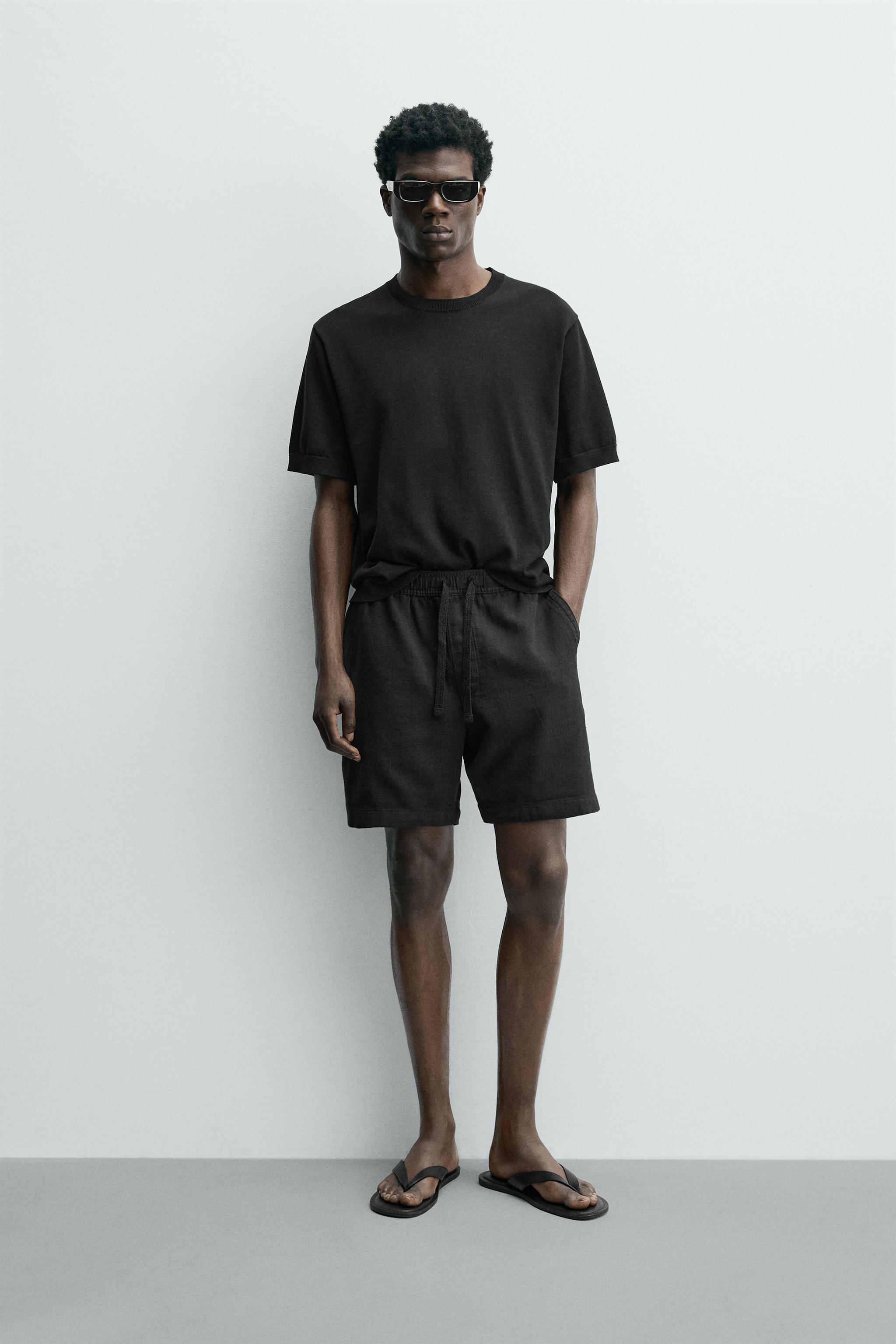 Мужские шорты Zara TEXTURED REGULAR FIT SHORTS