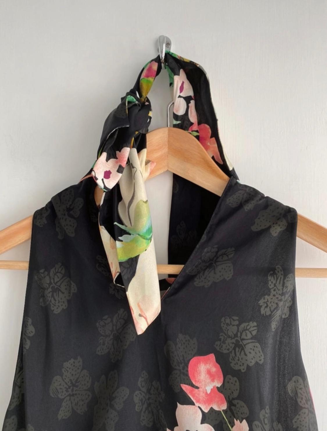 FLORAL PRINT HALTERNECK TOP - Image 4