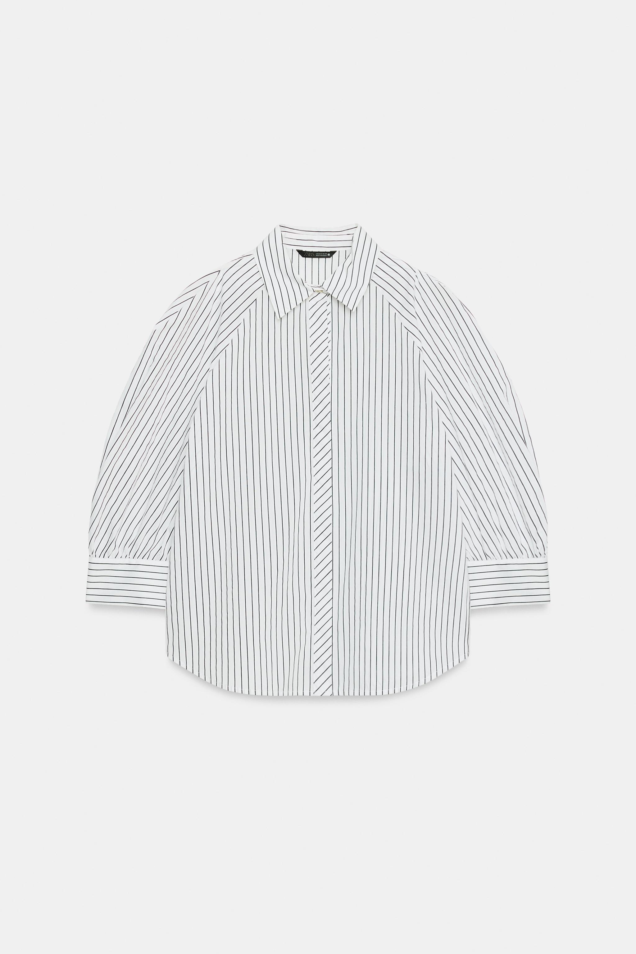 CHEMISE À RAYURES ET MANCHES BOUFFANTES
