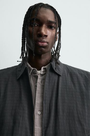 TEXTURED QUILTED JACKET - Charcoal by Zara - Image 4