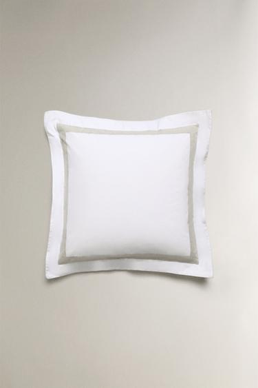 TAIE D’OREILLER COTON LISERÉ - Blanc de Zara - Image 2