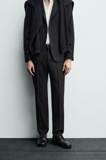 WOOL SUIT TROUSERS - Black by Zara