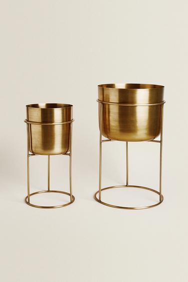 GOLD PLANTER - Golden by Zara