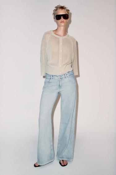 Zara RUSTIC KNIT JACKET - Sand