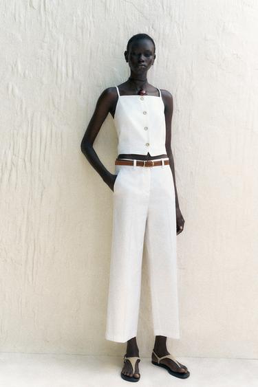GILET CORTO CON SPALLINE - Bianco di Zara - Immagine 0