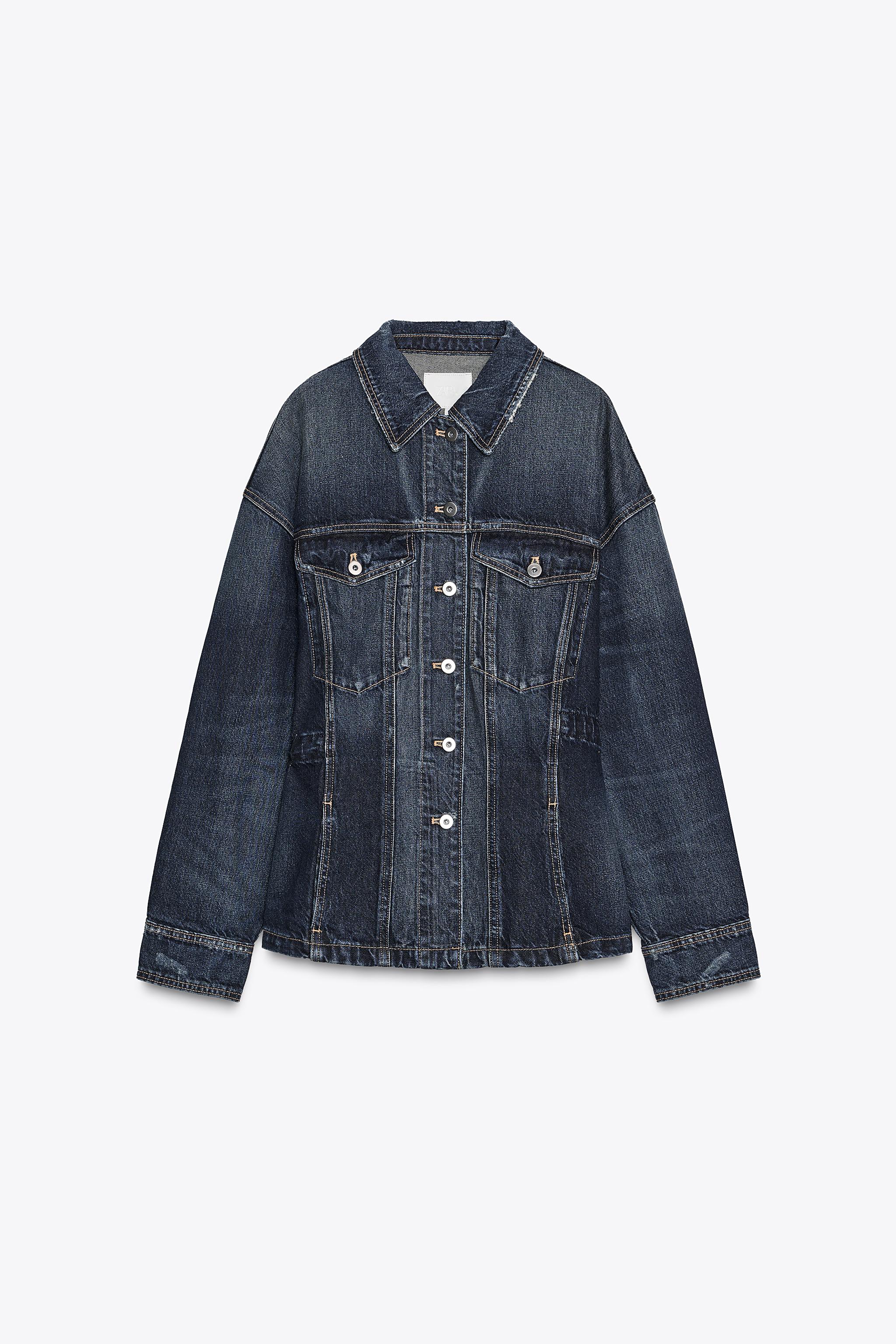 ZARA ネイビー ジャケット ZARA ネイビー フェイクレザー ジャケット - メルカリ