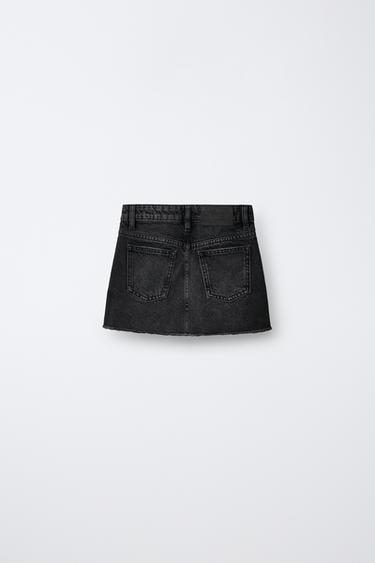 JUPE EN JEAN DÉCHIRÉE - Noir de Zara - Image 1