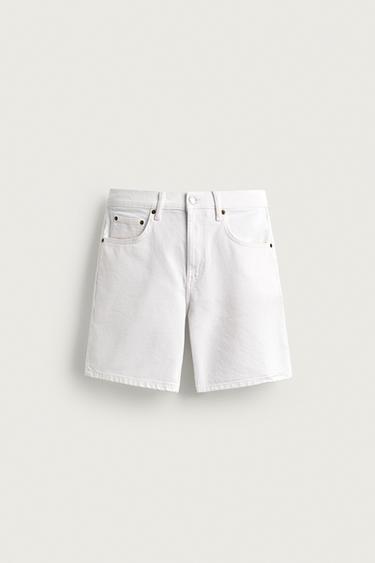 BERMUDES DENIM REGULAR FIT - Blanc trencat de Zara