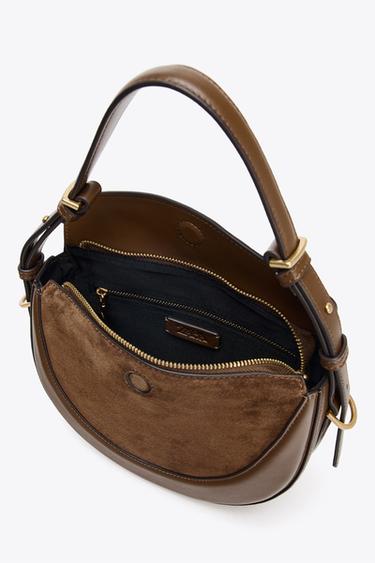 LEATHER FLAP CROSSBODY BAG - Chocolate de Zara - Image 5