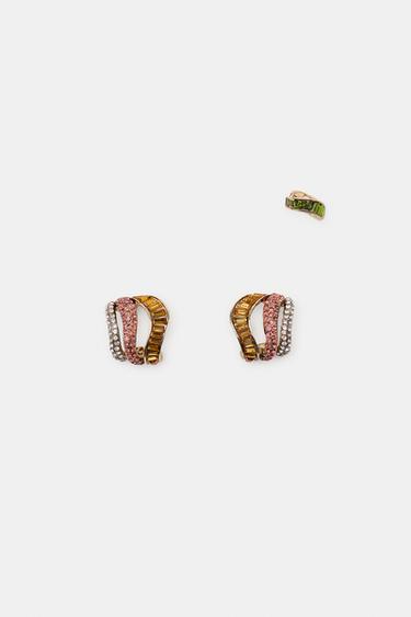 ΣΕΤ 3 ΣΚΟΥΛΑΡΙΚΙΑ EARCUFF ΜΕ ΓΥΑΛΙΣΤΕΡΕΣ ΛΕΠΤΟΜΕΡΕΙΕΣ - Χρυσαφί του Zara
