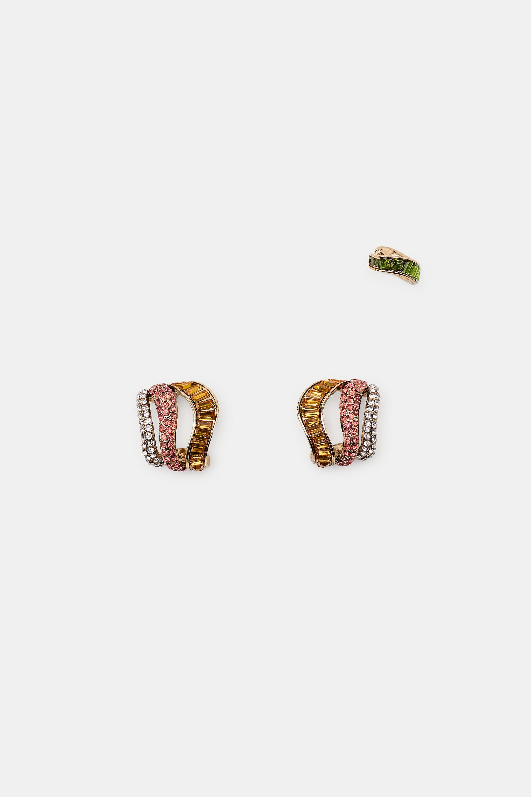 Zara PACK OF 3 SPARKLY EAR CUFFS — фото 4