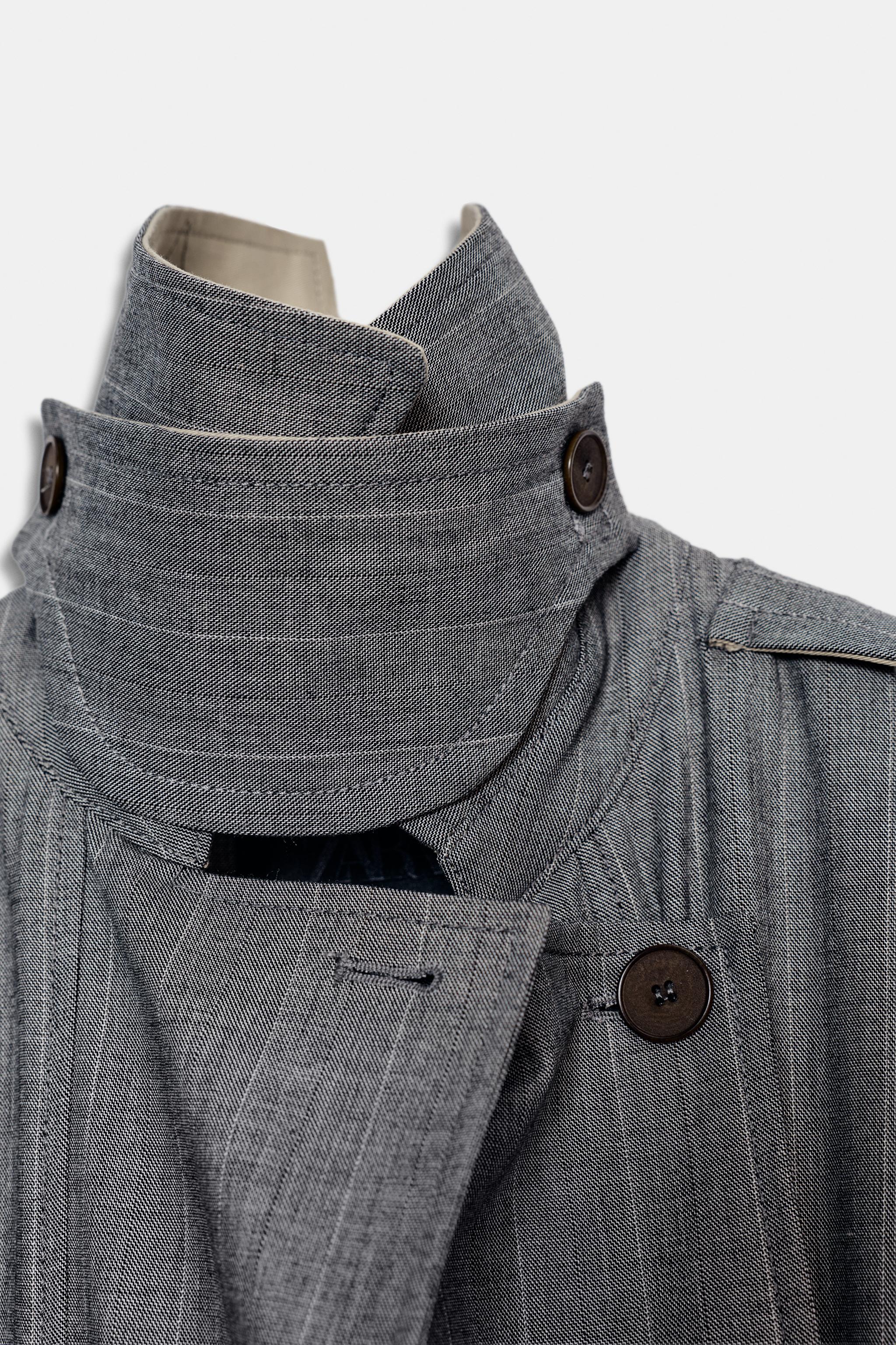 COMBINED PLAID TRENCH COAT ZW COLLECTION LIMITED EDITION