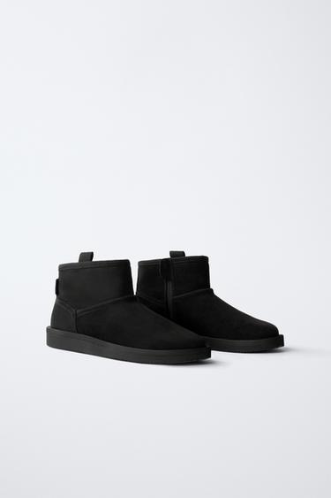 STØVLE MED PELS - Sort fra Zara